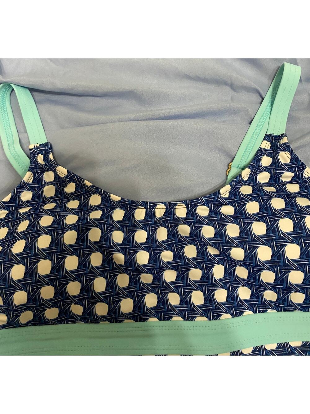 Cabana Life x Talbots Limited Edition Blue & Teal Tankini Top - Size L- NWT